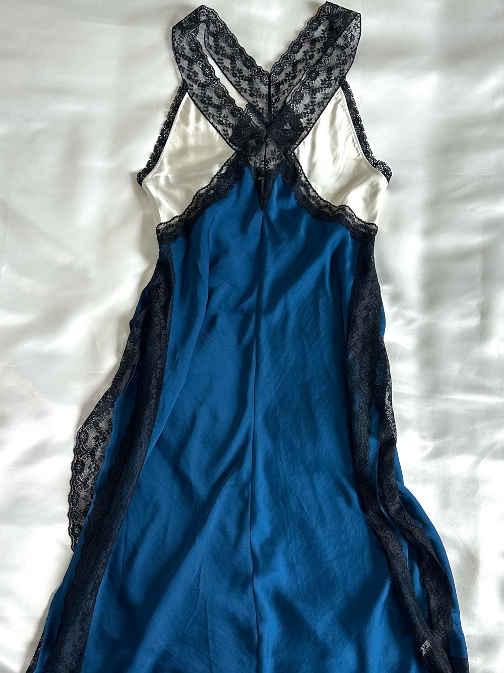 FREE PEOPLE SLIP DRESS WITH BLACK LACE SIZE-SMALL